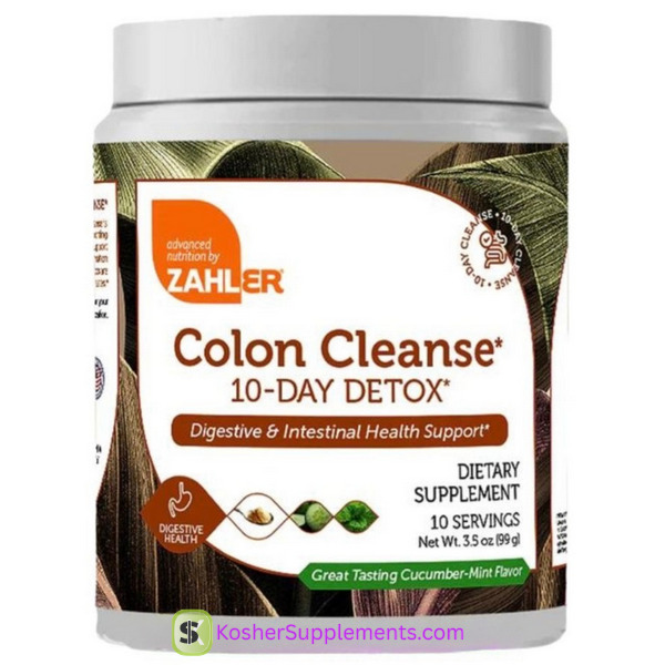 Zahler Colon Cleanse 10-Day Detox cucumber mint powder 3.5 oz kosher supplement